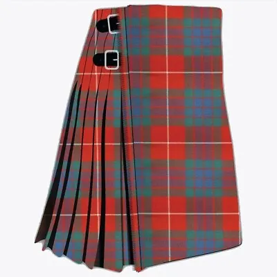 Fraser Red Ancient Kilt Men's Tartan Handmade Kilt 8 Yard • £130