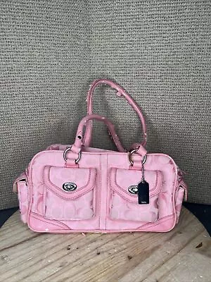Vintage Pink Coach Baguette Bag Purse Monogram • $25
