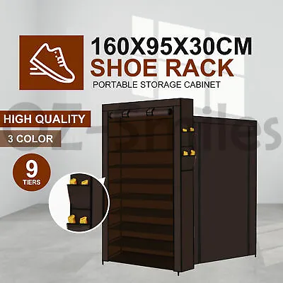 $29.95 • Buy 45 Pairs Shoes Cabinet Storage Shoe Rack With Cover Portable Wardrobe