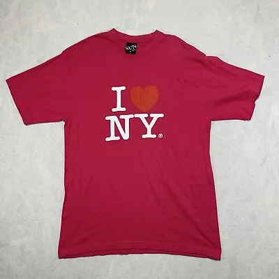 I Love NY New York T Shirt Women's XL Pink NYC 100% Cotton Short Sleeve Sun USA • $5.84