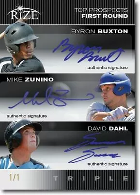 2012 Byron BUXTON * Mike ZUNINO * David DAHL Rize Rookie BLACK BLANK Auto 1/1 • $166.99