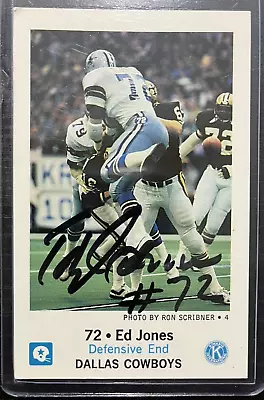 Ed  Too Tall  Jones Signed Police Card Dallas Cowboys Auto • $19.99