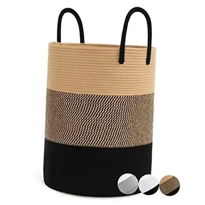  Large Laundry Basket Laundry Hamper Woven 58L(15  X 20 ) Black & Camel • $36.28