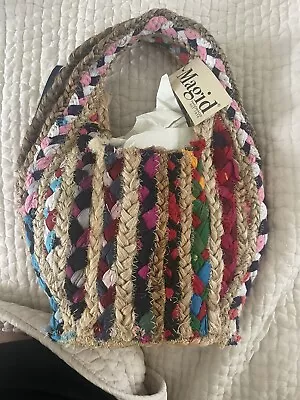 Magid Small Jute Woven Bag Multicolor- Boho Beach Vibes • $29.99