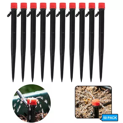 Adjustable Water Flow Irrigation Drippers On Stake Emitter Drip Sprinklers 50Pcs • $13.93