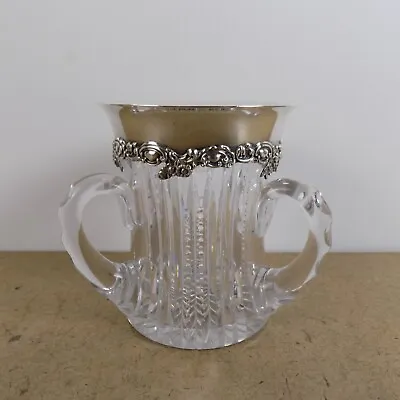 Antique Redlich Sterling Silver Mounted Loving Cup American Brilliant Cut Glass • $229