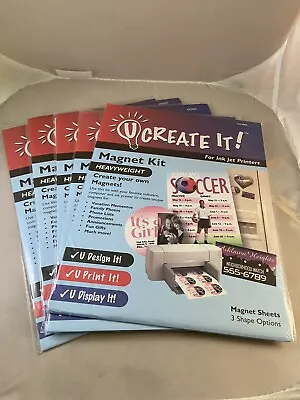 Lot Of 5 New U Create It Magnet Kit For Ink Jet Printers CREATE YOUR OWN MAGNETS • $15.99