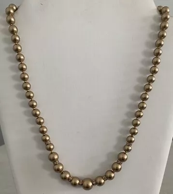 Beautiful Graduated Gold Monet Knotted Pearl Necklace 22.25”  • $15