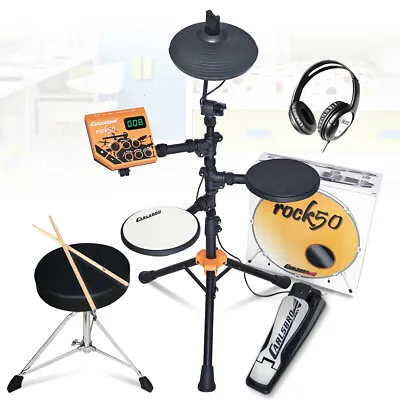 £115 • Buy Carlsbro Rock 50 Electric Drum Kit Electronic Digital Set With Stool, Headphones