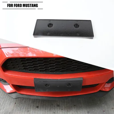 Front License Plate Mount Bracket Holder Cover For Ford Mustang 15+ Carbon Fiber • $33.99