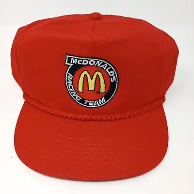 Vintage 90's McDonald's Racing Team Snapback Hat With Rope • $15