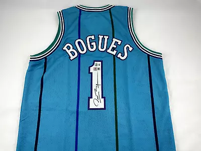 Muggsy Bogues Signed Autographed Blue Stripe Charlotte Basketball Jersey COA • $69.99