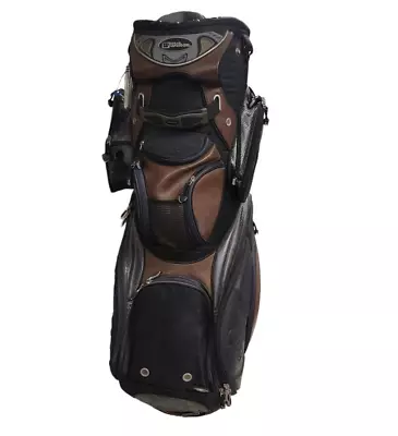 Wilson Python Cart Golf Bag Carry Black Gray And Brown Faux Leather 14 Hole 35  • $80