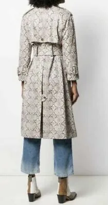 ALEXA CHUNG COAT TRENCH FAUX LEATHER Snake Skin Mac 12 Rrp £515 Belt  • $290.43