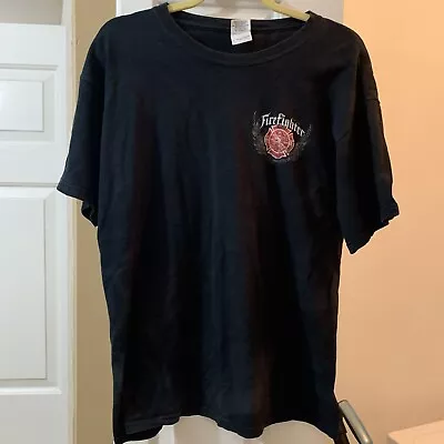 Firefighters : Honor Those That Save Double Sided Black T-Shirt Sz L • $11.77