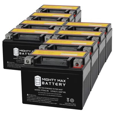 $109.99 • Buy Mighty Max YTX4L-BS 12V 3Ah Replaces E-Ton Rascal 40, VIper Jr, 40E ATV - 8 Pack