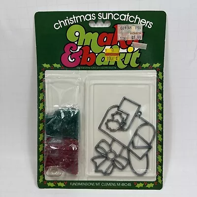 NEW Vintage Makit & Bakit Christmas Stained Glass Suncatchers Quincraft • $9.99