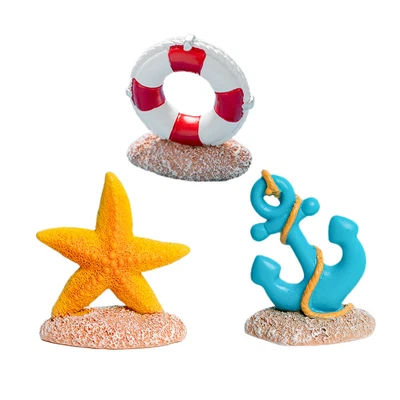 £10.69 • Buy  3pcs Star Cake Topper Nautical Style Anchor Lifebuoy Cake Decoration Resin
