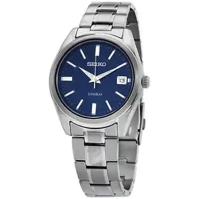 Seiko Essentials Quartz Blue Dial Titanium Men's Watch SUR373P1 • $185.90