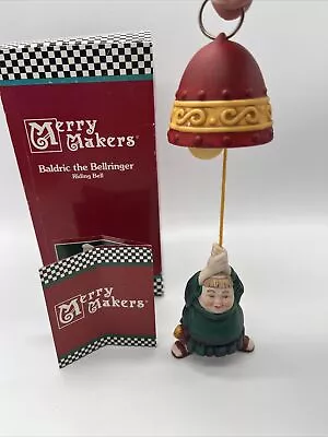 Vtg Dept 56 Merry Makers Baldric The Bellringer Porcelain Christmas Ornament Box • $4.95
