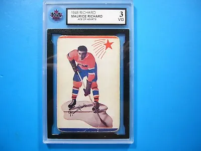 1948 Nhl Hockey Playing Card Nno Maurice Richard Ksa 3 Vg Ace Of Hearts Nice!!  • $389.99