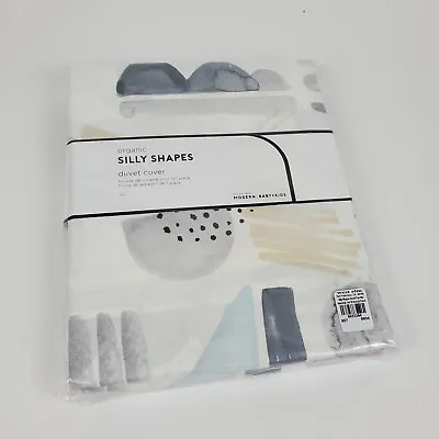 Pottery Barn Kids West Elm Organic Cotton Silly Shapes Twin Duvet Cover • $49.01