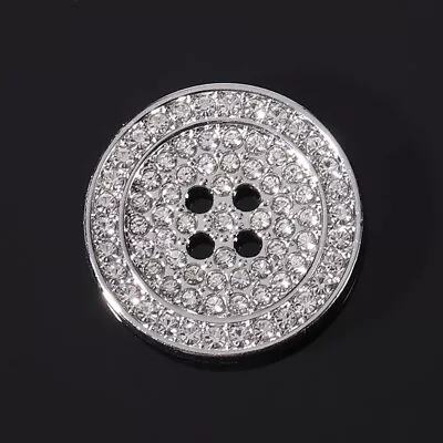6PC DIY 4-Hole Glitter Rhinestone Buttons Round Shiny Decor Button For Suit Coat • $9.69