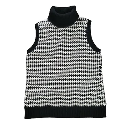 $34.80 • Buy Ralph Lauren Wool Angora Cashmere Houndstooth Turtleneck Vest Medium Vintage 