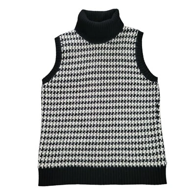 $34.80 • Buy Ralph Lauren Wool Angora Cashmere Houndstooth Turtleneck Vest Medium Vintage 