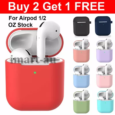 Apple Airpods 1 2 Shockproof Silicone Clear Case Cover Wireless Charging Gen 2 1 • $2.40