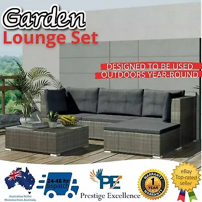 $548.98 • Buy Outdoor Poly Rattan Wicker Sofa Set Garden Lounge Furniture Patio Setting Table