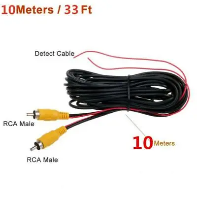 10M RCA Car SUV Rear View Reverse Parking Camera Video Cable With Detection Wire • $9.19