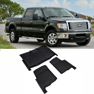 Floor Mats Fit For 2010-2014 Ford F-150 F150 Super Crew Cab Black TPE Liners 5SE • $98.99