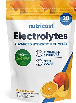 Nutricost Electrolytes Powder Hydration Packets (Orange Mango) 20 Servings • $21.98
