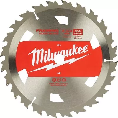 Milwaukee 7-1/4  24-Tooth Basic Carbide Framer Circular Saw Blade 48-41-0710 NEW • $12.99