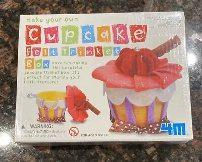 New Toysmith  4M Make Your Own Craft Kit CUPCAKE FELT TRINKET BOX For Ages 5+ • $5.99