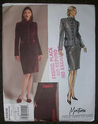 VOGUE Vintage 2006 Paris Original Pattern 2938 Claude Montana Jacket Skirt 14-18 • $22.50