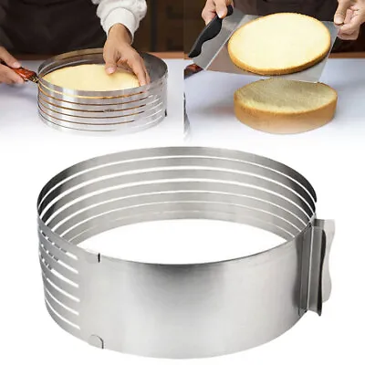 £6.32 • Buy Stainless Steel 6-8 Inch Round Cake Layer Slicer Mousse Slicing Cutting Ring