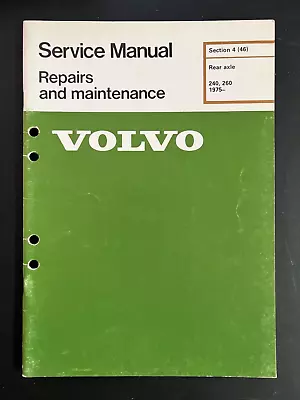 1975-1985 Volvo 240 260 Rear Axle Type 1030 1031 Service Manual • $29.95