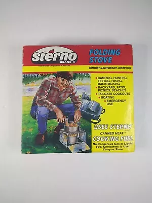 Vintage Sterno Folding Stove Camping Backpacking Emergency Use New • $17.99