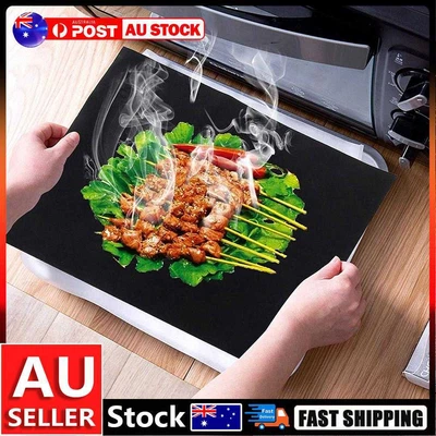 2pcs Non-stick BBQ Grill Mat 40x50cm Baking Mat Grilling Sheet Kitchen Tools AU • $8.63