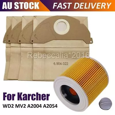 Cartridge Filter Dust Bag For Karcher WD WD2 WD3 Series Wet & Dry Vacuum Cleaner • $21.46
