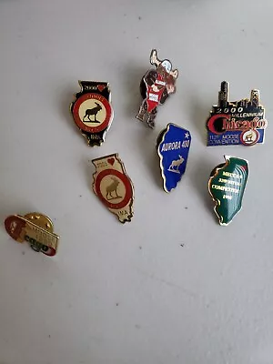 Lot Of 7 Chicago ILLINOIS State Moose Lodge/Legion Pins • $7.95