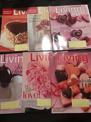 Martha Stewart Living Magazines One Lot Of SIX VALENTINE'S DAY ISSUES FEBRUARY • $39.99