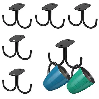 6 PCS Mug Holder With 12 Mug Hooks Coffee Cup Hooks Under Cabinet Coffee Mu... • $24.20