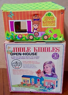 Vintage 1968 Liddle Kiddles Open House Dollhouse W/ All 7 Furniture Pieces & Box • $57.95