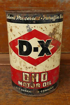 Vintage 1940s/1950s DX DHD Motor Oil Metal 5 Quart Oil Can - Empty • $74.95