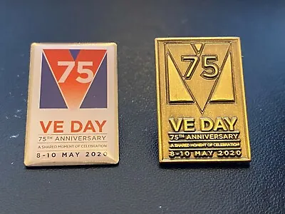 OFFICIAL VE DAY 75th ANNIVERSARY 2020 LAPEL PIN BADGE Set • £4.95