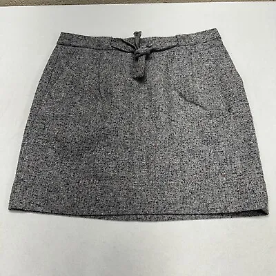 J. Crew Mini Skirt Women’s Size 6 Gray Wool Tweed Bow Tie Waist Career Wear • $15.95