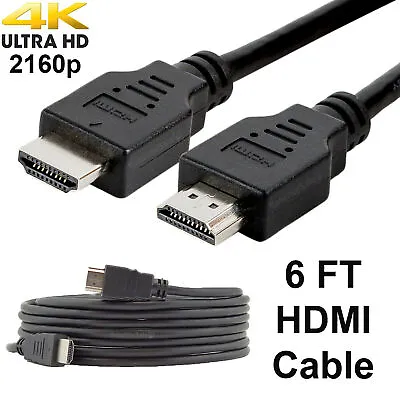 SatelliteSale Digital High-Speed 1.4 HDMI Cable PVC 2160p Black Cord (6 Feet) • $3.95